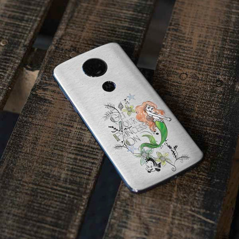 Disney The Little Mermaid Ariel and Flounder Art Moto E5 Plus Skin