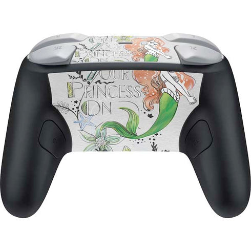 Disney The Little Mermaid Ariel and Flounder Art Nintendo Switch 2 (2025) Pro Controller Skin