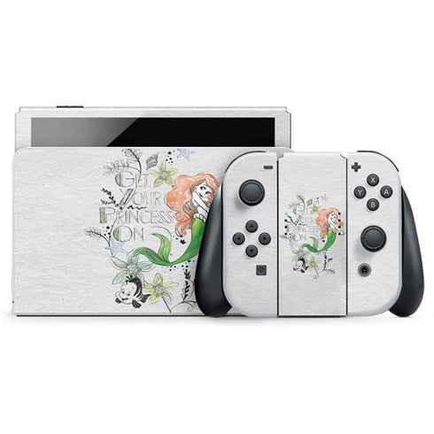 Disney The Little Mermaid Ariel and Flounder Art Nintendo Skins