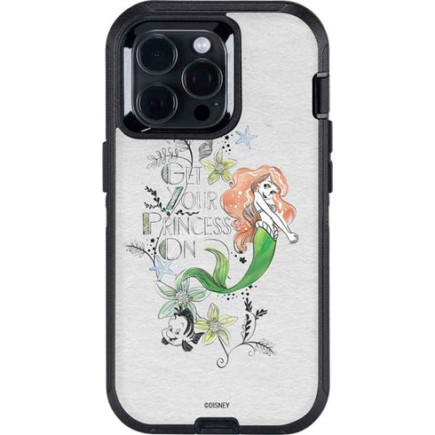 Disney The Little Mermaid Ariel and Flounder Art Otterbox Defender iPhone Skin