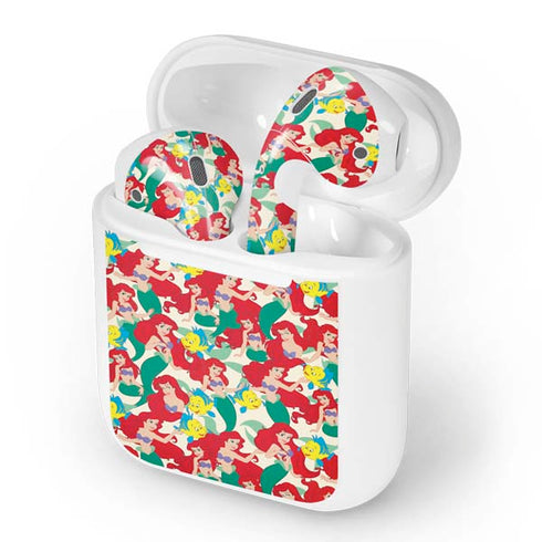 Disney The Little Mermaid Ariel and Flounder Pattern Apple AirPods Skin