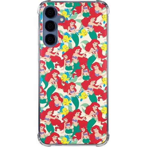 Disney The Little Mermaid Ariel and Flounder Pattern Galaxy A55 5G Clear Case