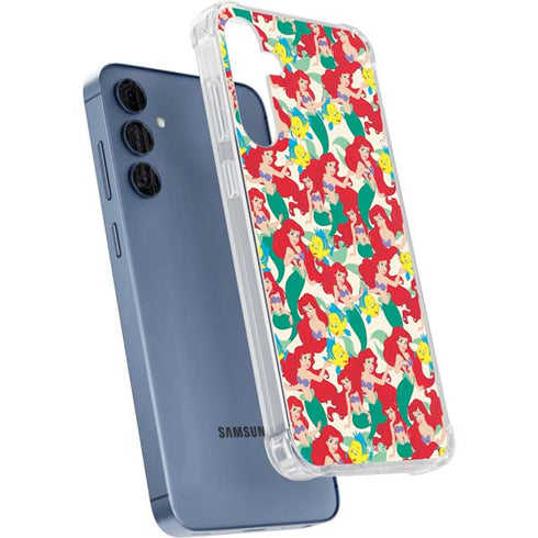 Disney The Little Mermaid Ariel and Flounder Pattern Galaxy A55 5G Clear Case