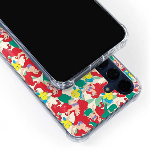 Disney The Little Mermaid Ariel and Flounder Pattern Galaxy A55 5G Clear Case