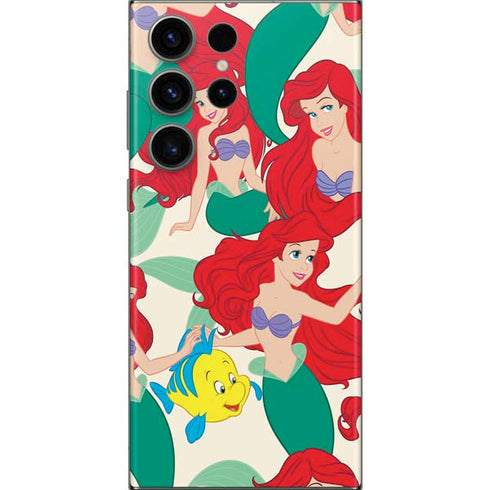 Disney The Little Mermaid Ariel and Flounder Pattern Galaxy Skins