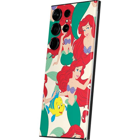 Disney The Little Mermaid Ariel and Flounder Pattern Galaxy Skins