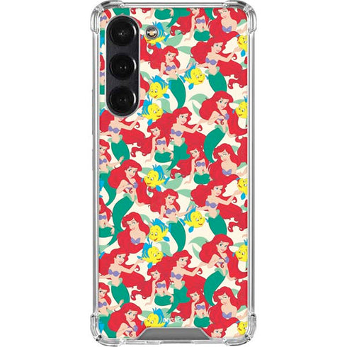 Disney The Little Mermaid Ariel and Flounder Pattern Galaxy S24 FE Clear Case