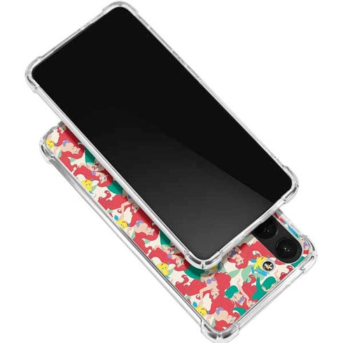 Disney The Little Mermaid Ariel and Flounder Pattern Galaxy S24 FE Clear Case