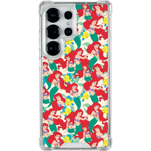 Disney The Little Mermaid Ariel and Flounder Pattern Galaxy S25 Ultra Clear Case