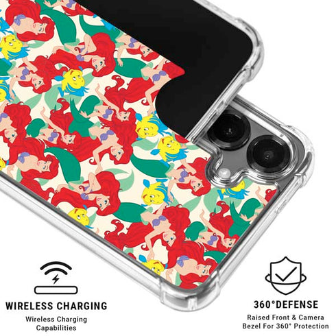 Disney The Little Mermaid Ariel and Flounder Pattern Galaxy S26 Clear Case