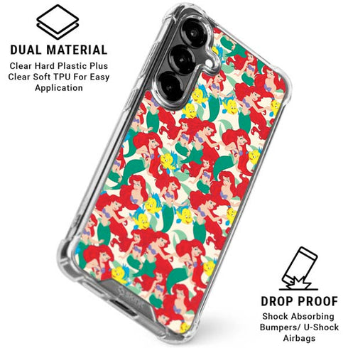 Disney The Little Mermaid Ariel and Flounder Pattern Galaxy S26 Clear Case