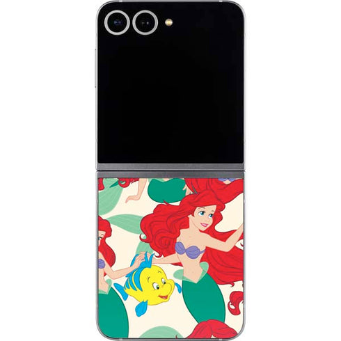 Disney The Little Mermaid Ariel and Flounder Pattern Galaxy Z Flip6 Skin