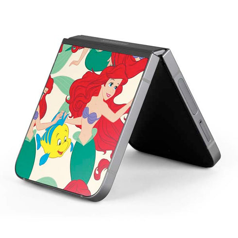 Disney The Little Mermaid Ariel and Flounder Pattern Galaxy Z Flip6 Skin