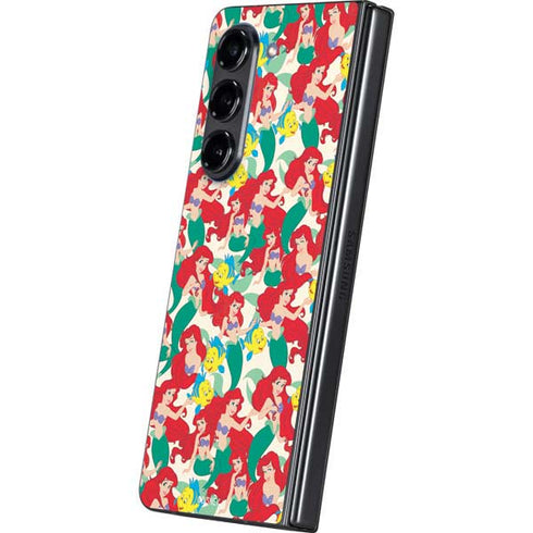 Disney The Little Mermaid Ariel and Flounder Pattern Galaxy Z Fold5 5G Skin
