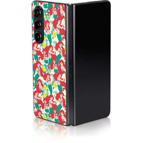 Disney The Little Mermaid Ariel and Flounder Pattern Galaxy Z Fold5 5G Skin