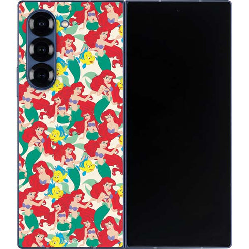 Disney The Little Mermaid Ariel and Flounder Pattern Galaxy Z Fold6 Skin