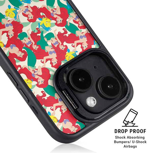 Disney The Little Mermaid Ariel and Flounder Pattern iPhone 14 Plus Kickstand Case