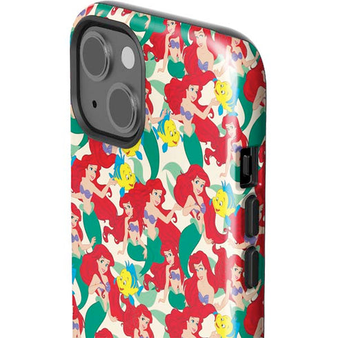 Disney The Little Mermaid Ariel and Flounder Pattern iPhone 15 Impact Case