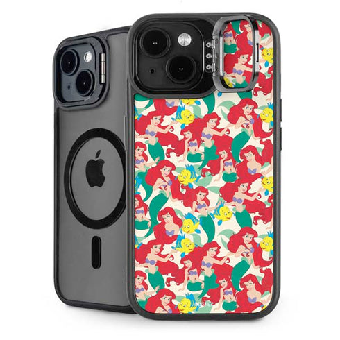 Disney The Little Mermaid Ariel and Flounder Pattern iPhone 15 Kickstand Case
