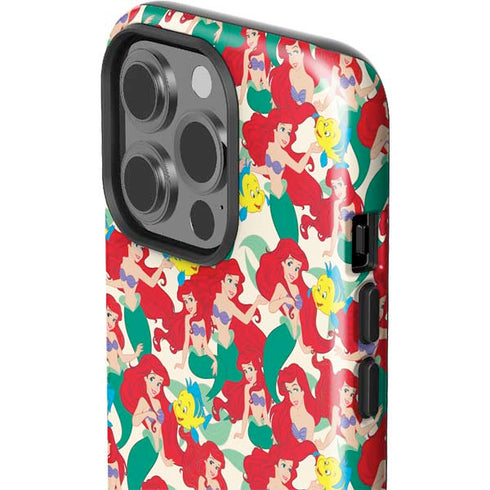 Disney The Little Mermaid Ariel and Flounder Pattern iPhone 15 Pro Impact Case