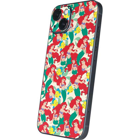 Disney The Little Mermaid Ariel and Flounder Pattern iPhone 15 Skin