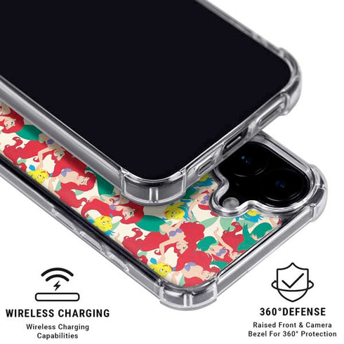 Disney The Little Mermaid Ariel and Flounder Pattern iPhone 16 Clear Case