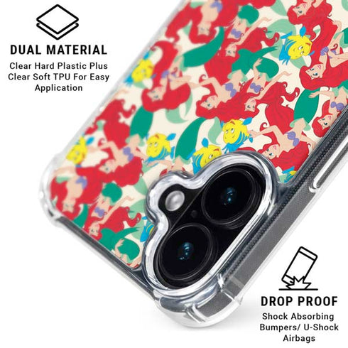 Disney The Little Mermaid Ariel and Flounder Pattern iPhone 16 Clear Case