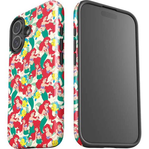 Disney The Little Mermaid Ariel and Flounder Pattern iPhone 16 Impact Case