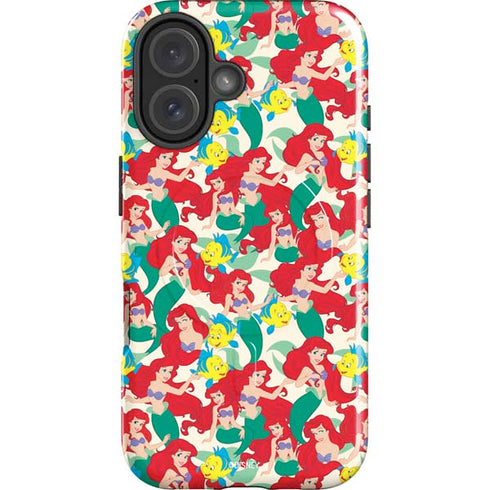 Disney The Little Mermaid Ariel and Flounder Pattern iPhone 16 Magsafe Impact Case