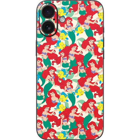 Disney The Little Mermaid Ariel and Flounder Pattern iPhone 16 Plus Skin