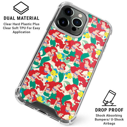 Disney The Little Mermaid Ariel and Flounder Pattern iPhone 16 Pro Max Clear Case