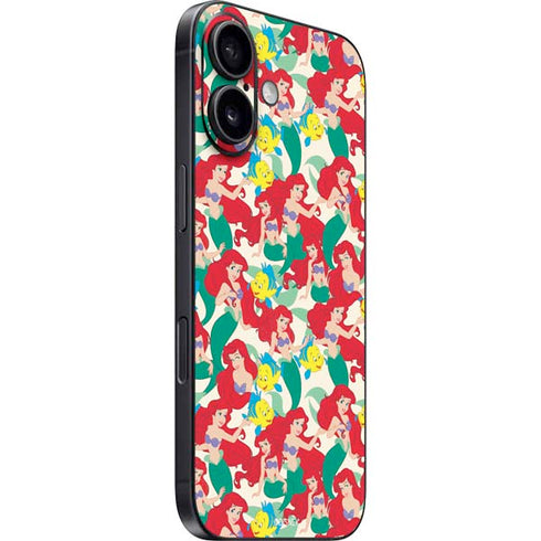 Disney The Little Mermaid Ariel and Flounder Pattern iPhone 16 Skin