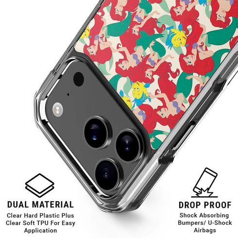 Disney The Little Mermaid Ariel and Flounder Pattern iPhone 18 Pro Clear Case