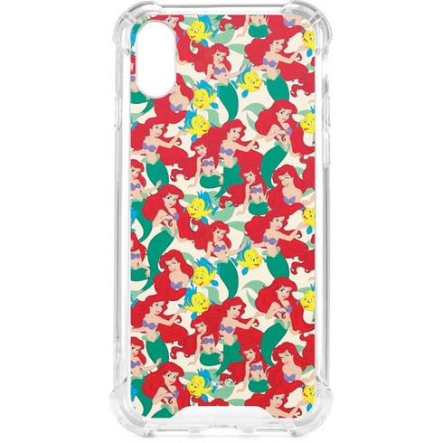 Disney The Little Mermaid Ariel and Flounder Pattern iPhone XS Clear Case