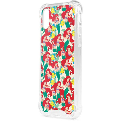 Disney The Little Mermaid Ariel and Flounder Pattern iPhone XS Clear Case