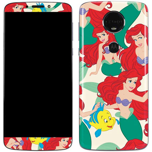 Disney The Little Mermaid Ariel and Flounder Pattern Moto E5 Plus Skin