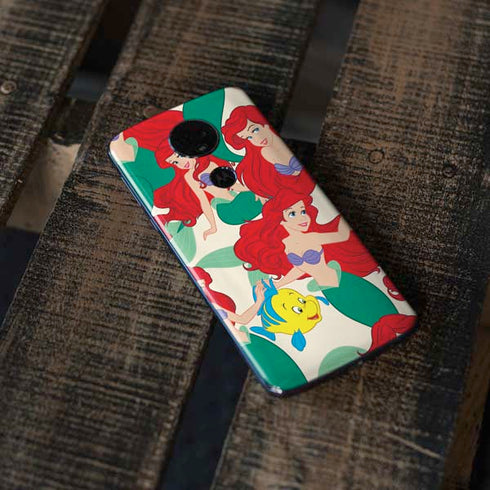 Disney The Little Mermaid Ariel and Flounder Pattern Moto E5 Plus Skin