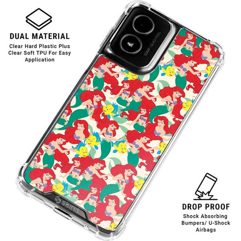Disney The Little Mermaid Ariel and Flounder Pattern Moto G Power 5G (2024) Clear Case