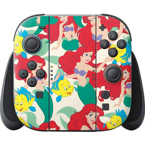 Disney The Little Mermaid Ariel and Flounder Pattern Nintendo Skins