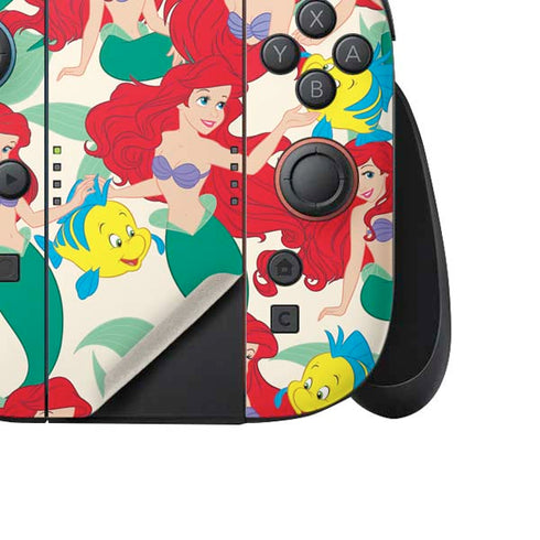 Disney The Little Mermaid Ariel and Flounder Pattern Nintendo Switch 2 (2025) Joy-Con Controller Skin