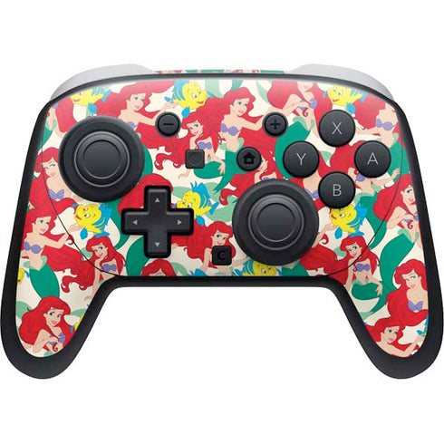 Disney The Little Mermaid Ariel and Flounder Pattern Nintendo Switch 2 (2025) Pro Controller Skin