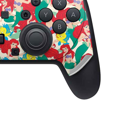 Disney The Little Mermaid Ariel and Flounder Pattern Nintendo Switch 2 (2025) Pro Controller Skin