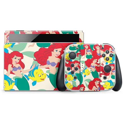 Disney The Little Mermaid Ariel and Flounder Pattern Nintendo Skins