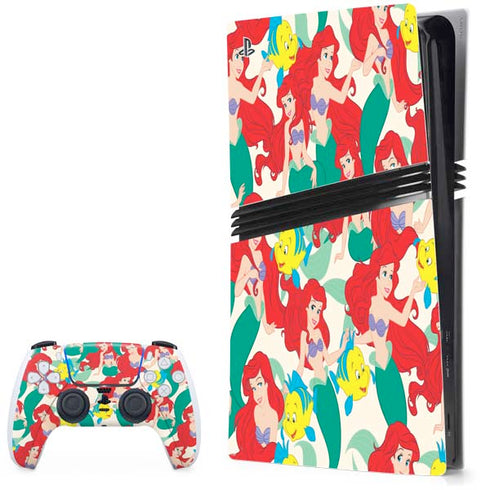 Disney The Little Mermaid Ariel and Flounder Pattern PlayStation PS5 Skins