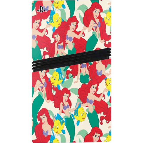 Disney The Little Mermaid Ariel and Flounder Pattern PS5 Pro Console Skin