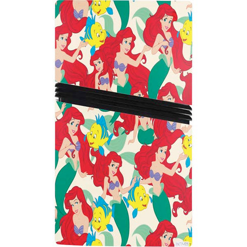 Disney The Little Mermaid Ariel and Flounder Pattern PS5 Pro Console Skin