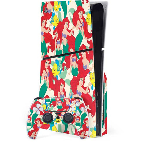Disney The Little Mermaid Ariel and Flounder Pattern PlayStation PS5 Skins