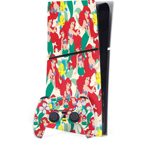 Disney The Little Mermaid Ariel and Flounder Pattern PlayStation PS5 Skins