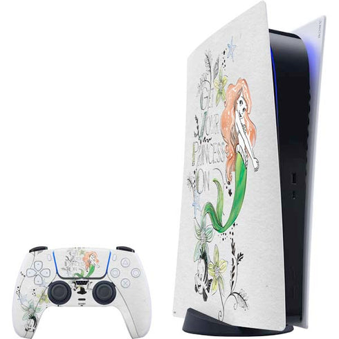 Disney The Little Mermaid Ariel and Flounder Art PlayStation PS5 Skins