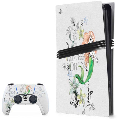 Disney The Little Mermaid Ariel and Flounder Art PS5 Pro Bundle Skin